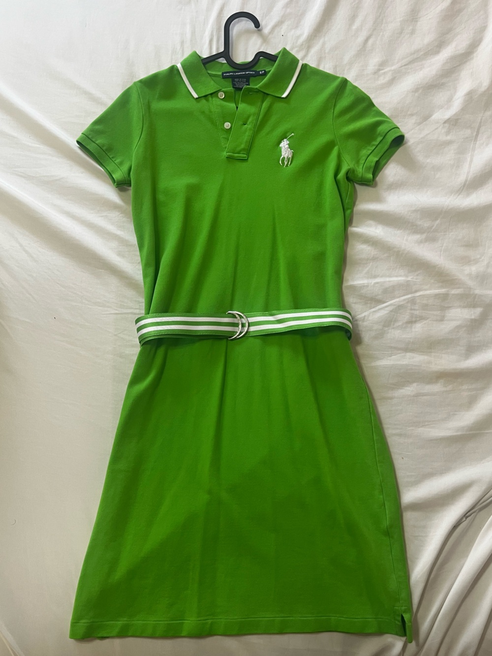 Ralph Lauren  Green Polo Dress with Striped Belt